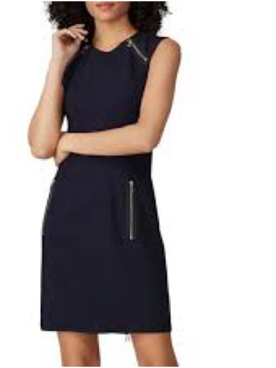 Kaufmanfranco Dresses & Skirts - Kaufmanfranco KF Collective Navy Scuba Zip Detail Sheath Dress Size 10